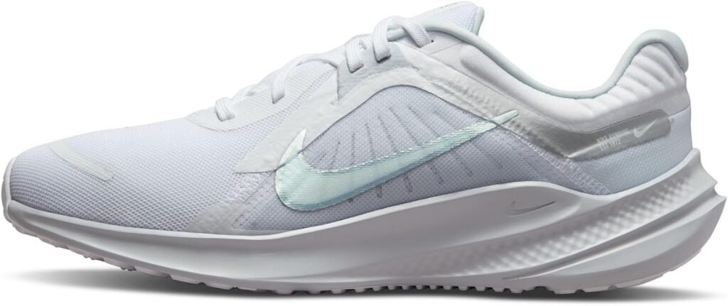 Nike Women Lace Up Shoes Buy Nike Quest 5 running shoes in white-silver for women with cushioned midsole