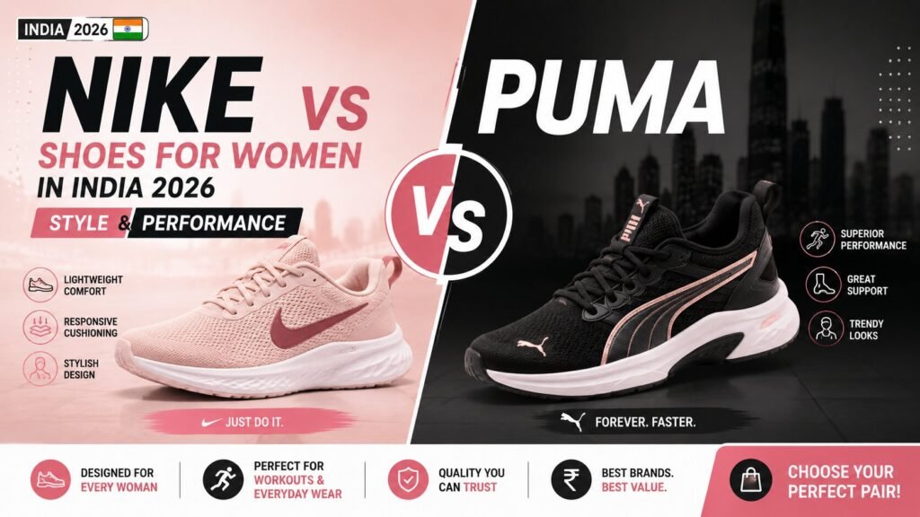 Nike vs Puma Shoes for Women in India 2026 – Style & Performance Nike vs Puma Shoes for Women in India 2026 – Style & Performance