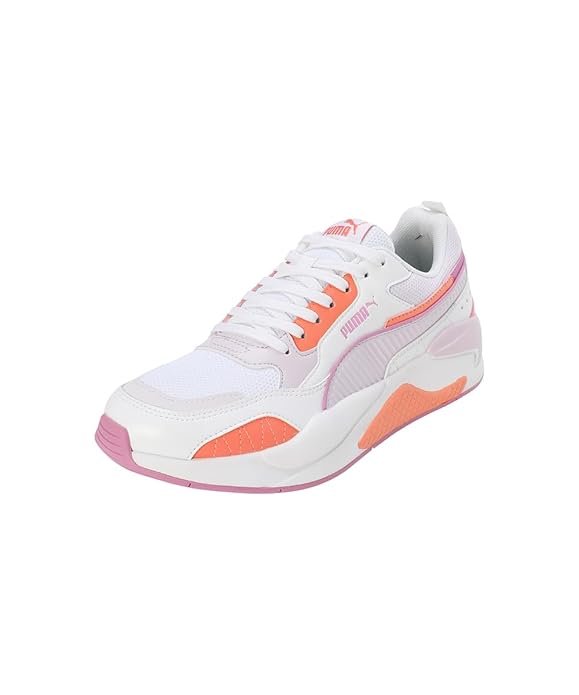 Buy Puma XRay 2 Square sneakers in white lavender featuring chunky rubber sole and stability design for flat feet women