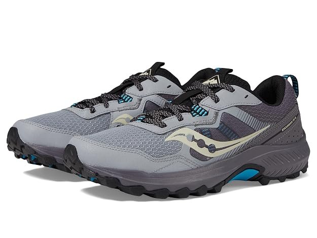 Saucony Excursion TR 16 trail running shoes with rugged outsole and cushioned support for hiking and off-road running.