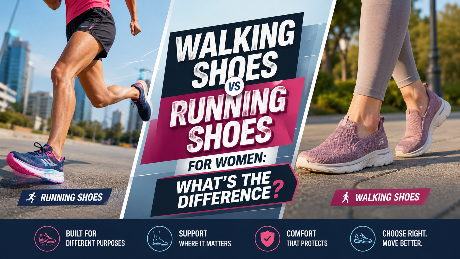 Walking Shoes vs Running Shoes for Women What's the Real Difference