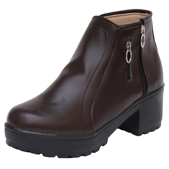 Buy XE Looks vegan leather ankle boots in black for women with trendy style