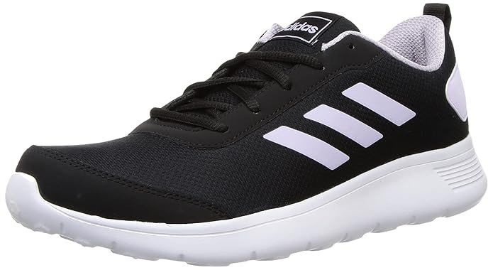 Buy Adidas Clear Factor W running shoes in black featuring breathable mesh upper and neutral pronation support for flat feet women
