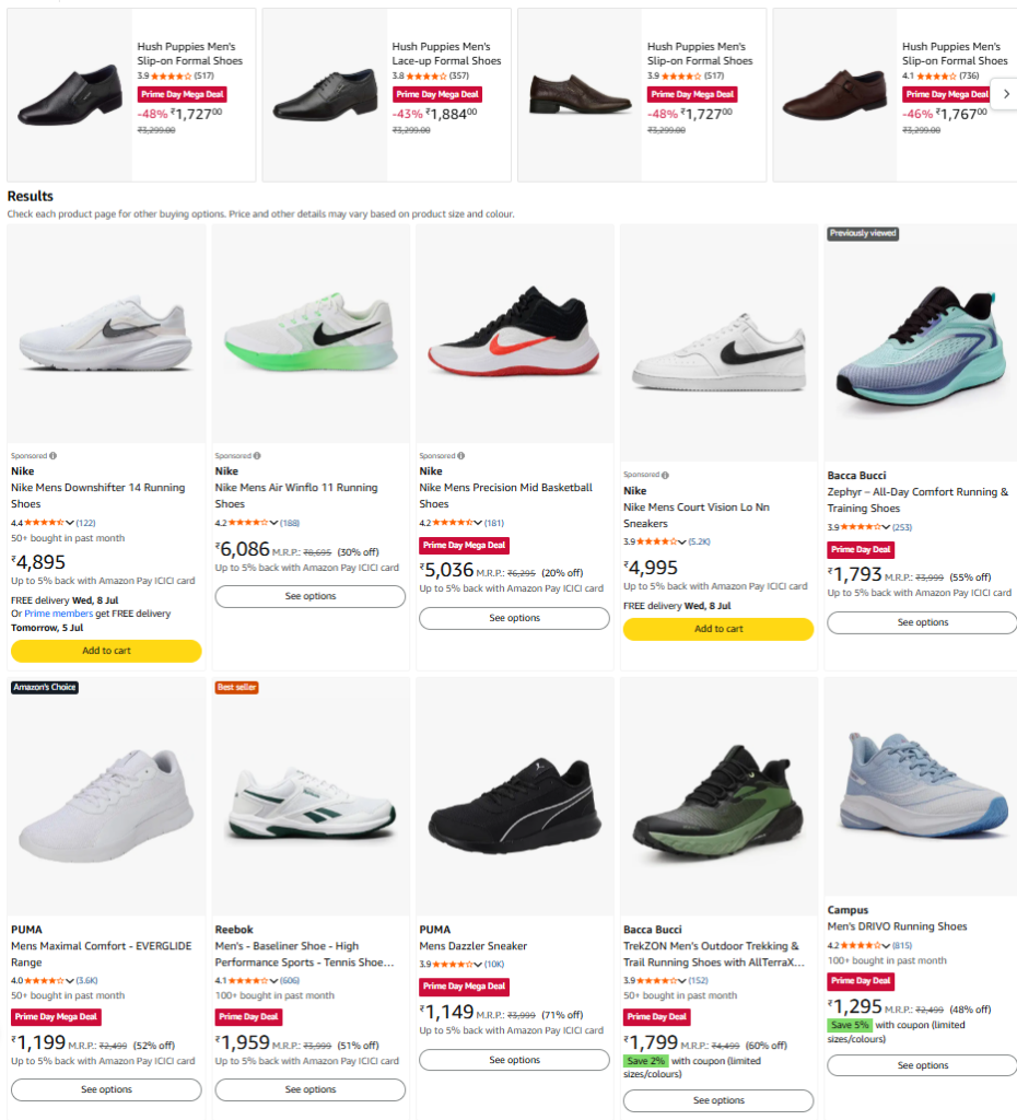 Amzon primedays shoes colection Amzon primedays shoes colection