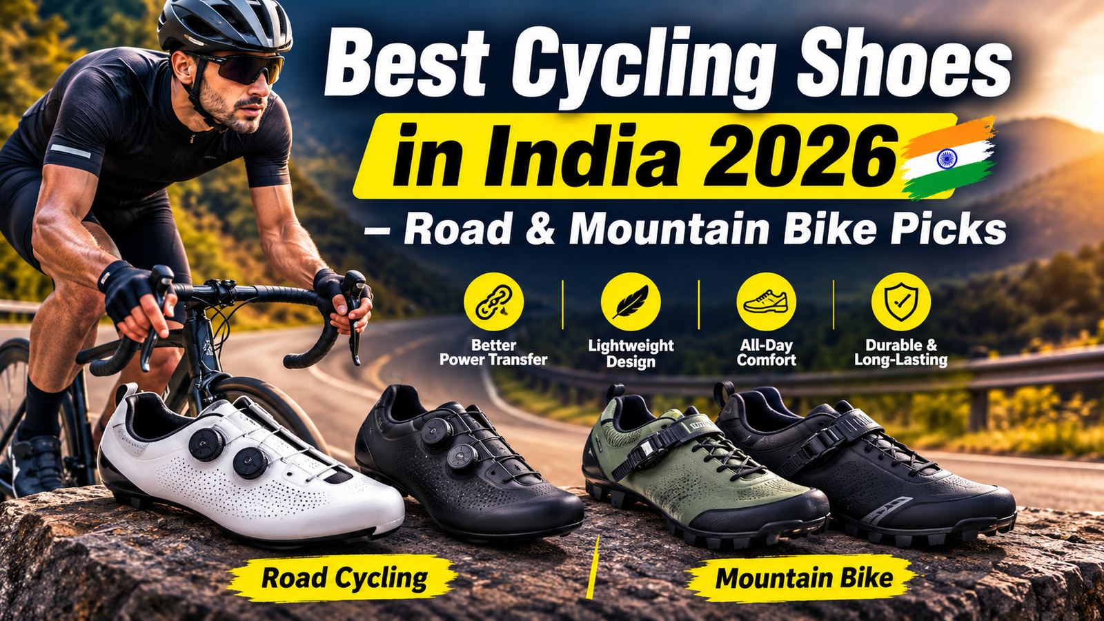 Best cycling shoes India 2026 for road and mountain bike riding