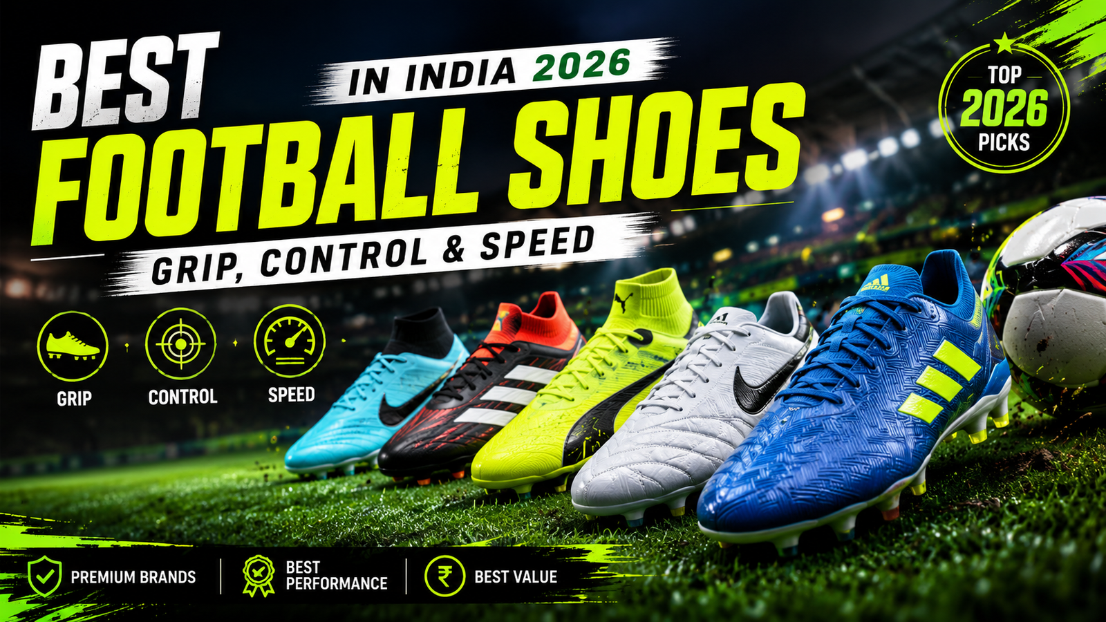 Best football shoes India 2026 for grip, control and speed