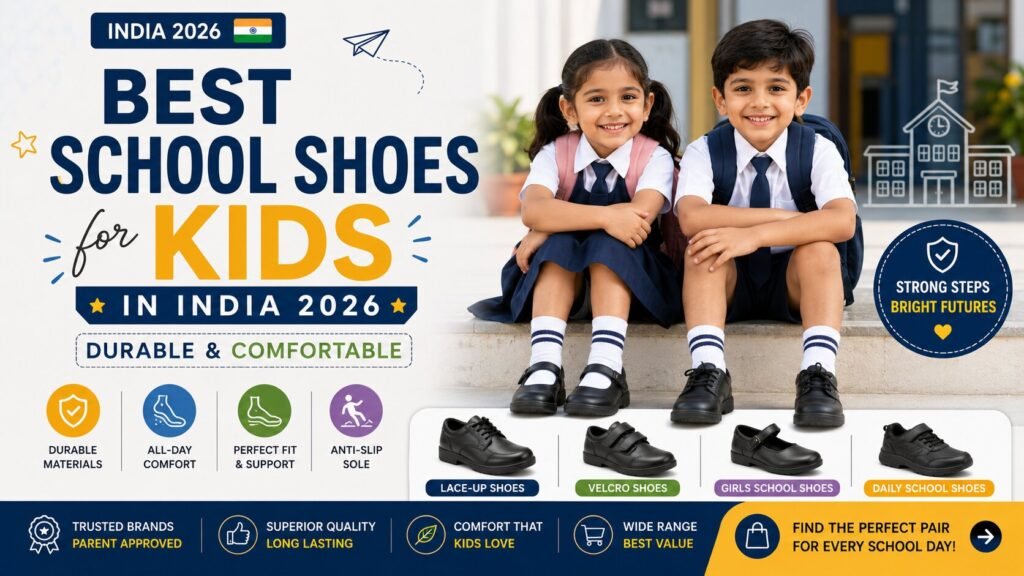Best School Shoes for Kids in India 2026 – Durable & Comfortable Best School Shoes for Kids in India 2026 – Durable & Comfortable