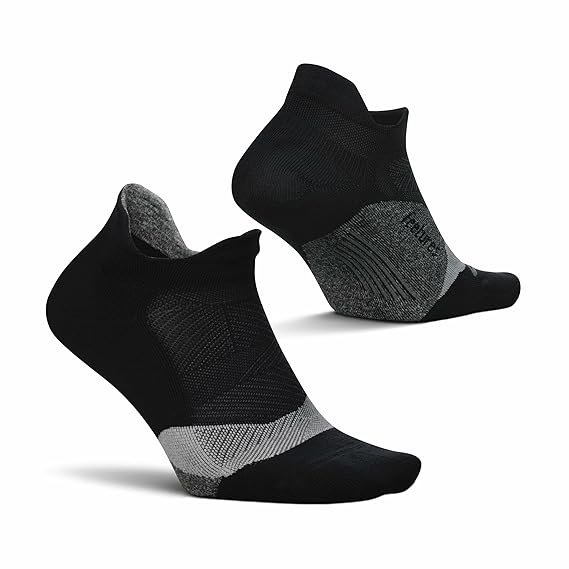 Feetures Elite Light PRP E50153 running socks with targeted compression, seamless toe design, and moisture-wicking fabric for blister-free comfort.