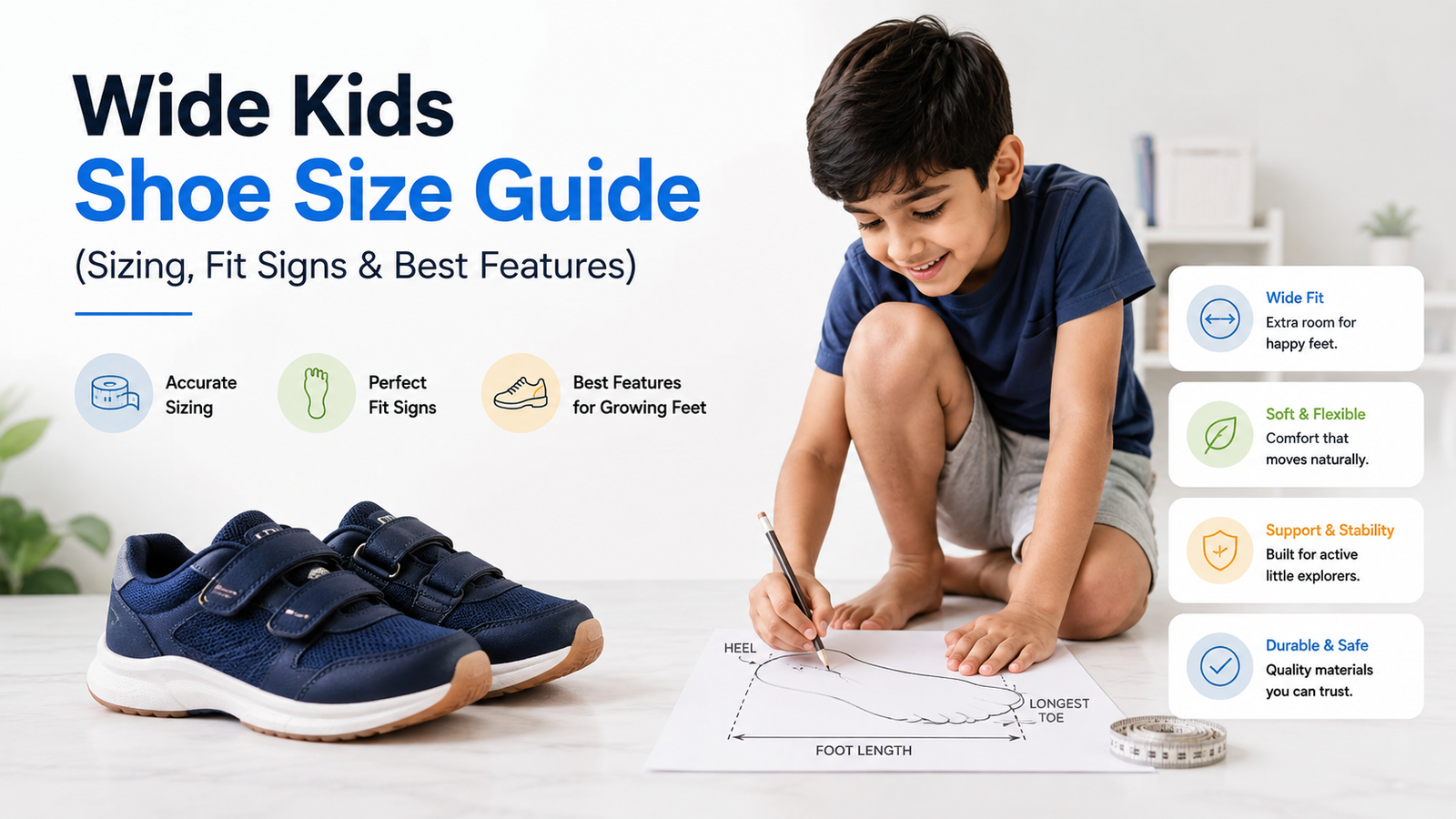 Wide Kids Shoe Size Guide