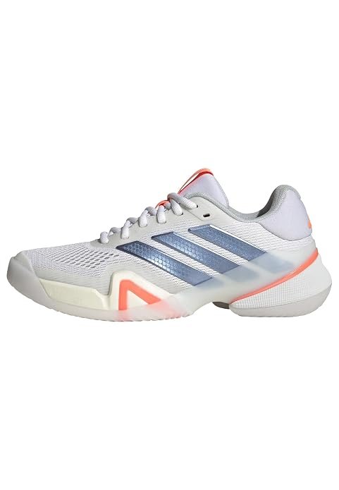 adidas Barricade tennis shoes with supportive construction, cushioning and high-grip court outsole