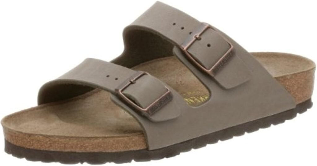 Birkenstock Arizona Stone Birkibuc sandals with cork footbe