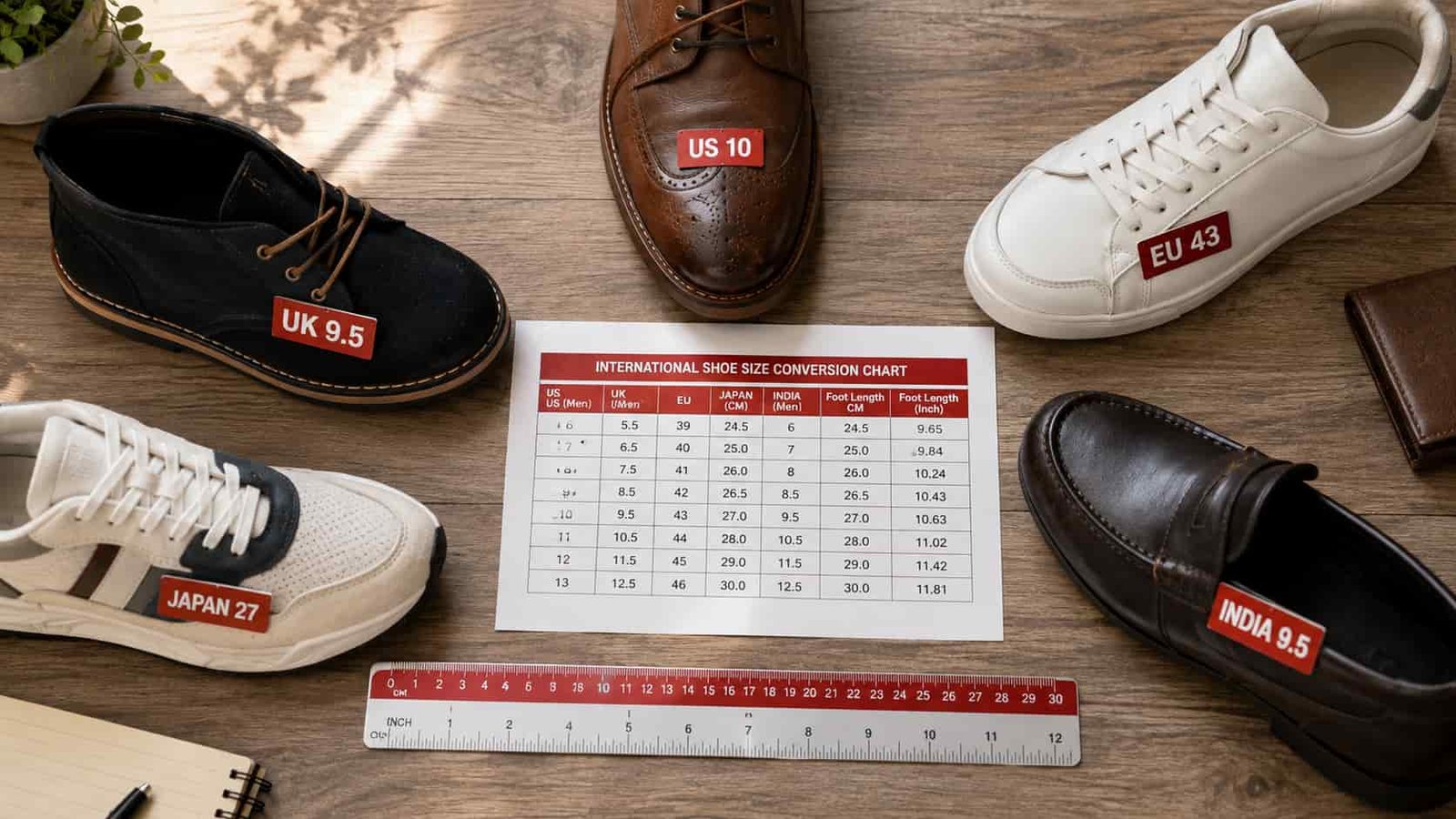 guide showing how to measure foot length in centimeters for international shoe ordering