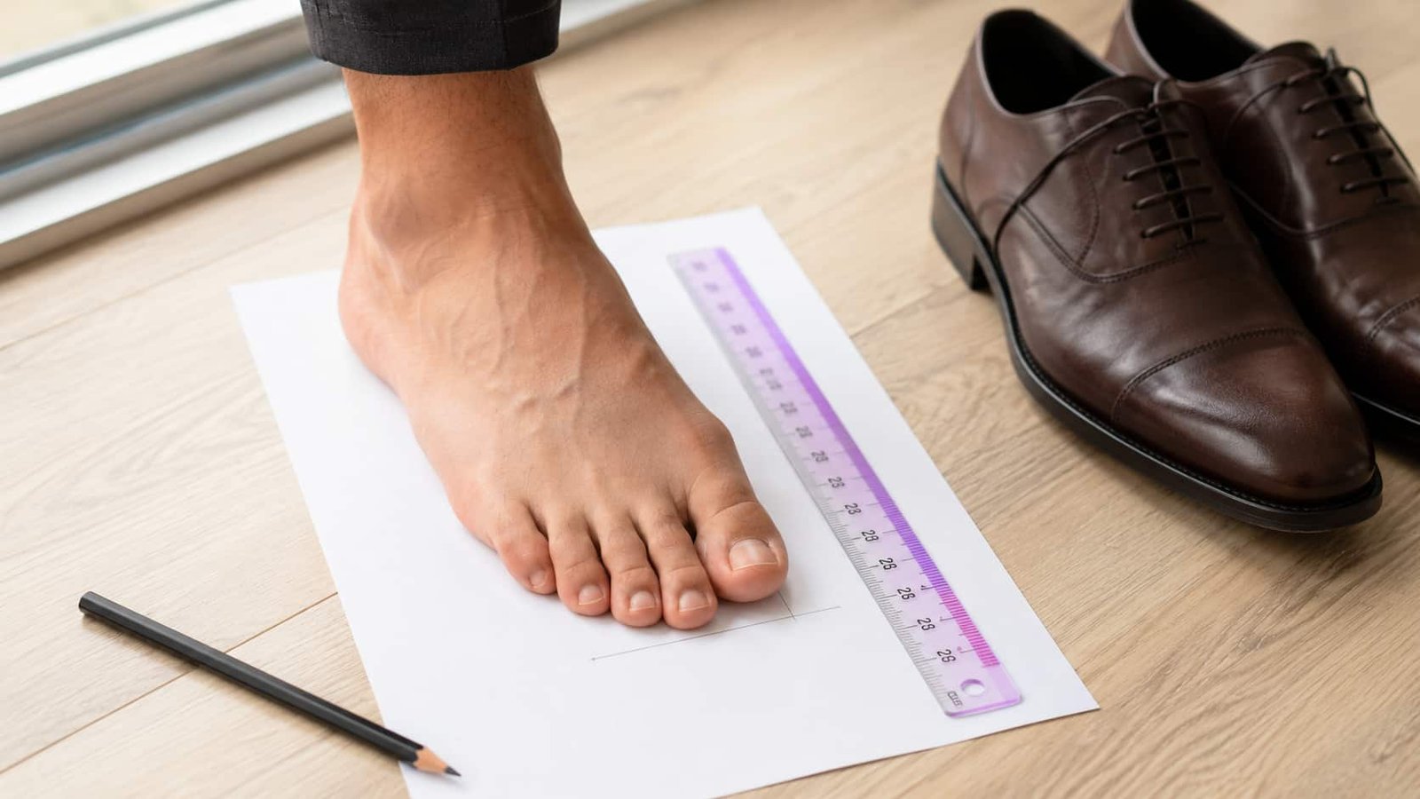 How to measure men's foot length in centimeters for shoe size