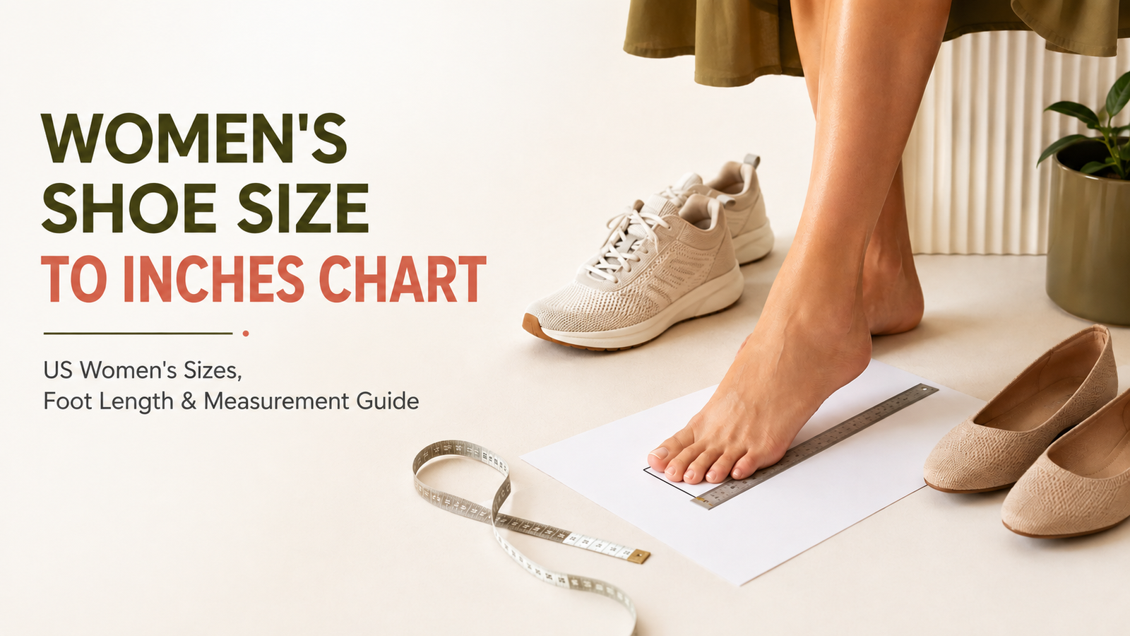 Women's Shoe Size to Inches Chart