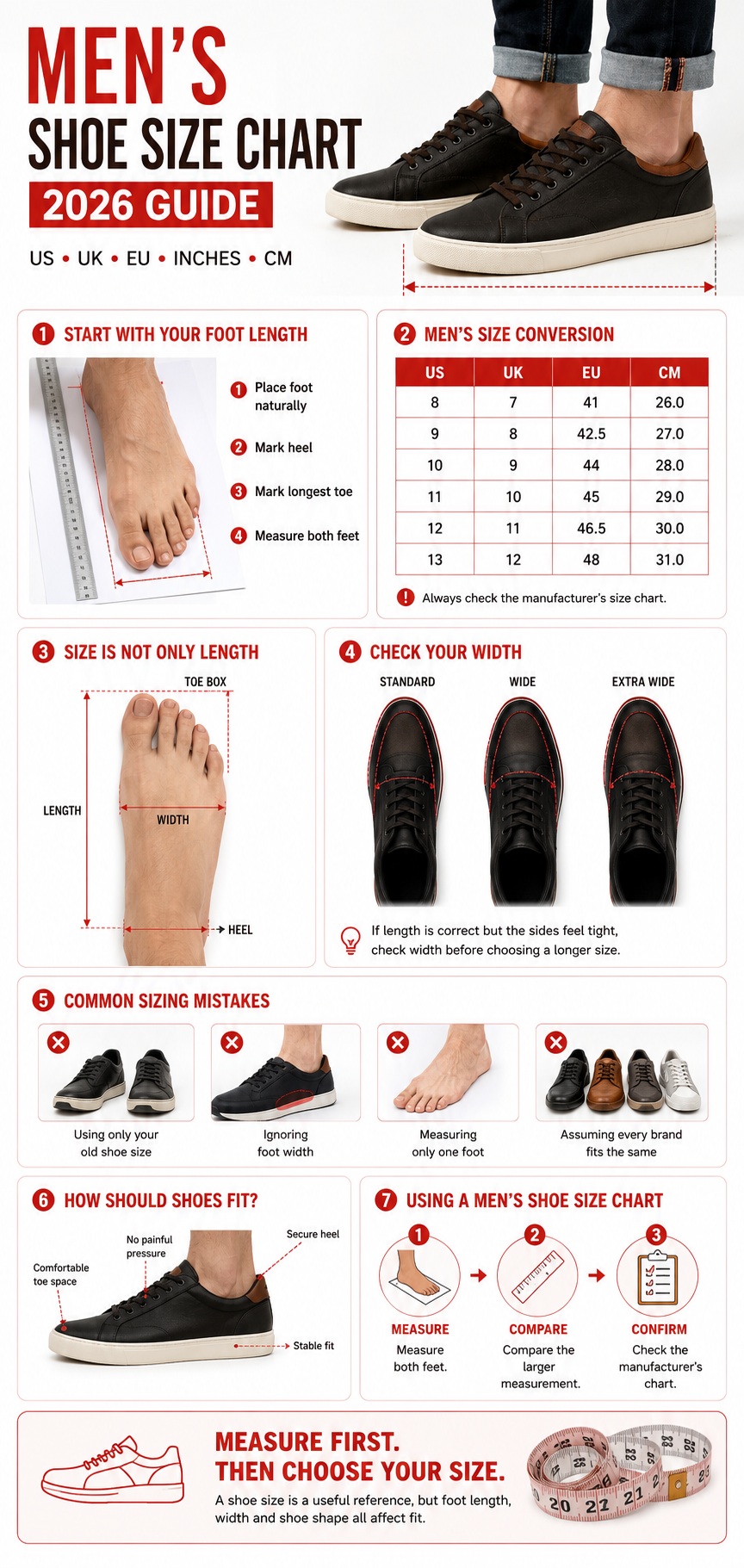 Men's Shoe Size Chart