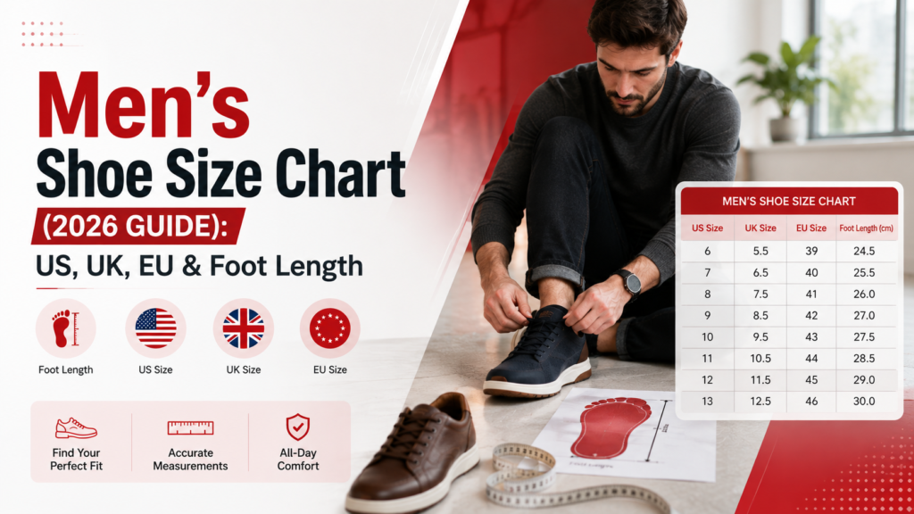 Men’s Shoe Size Chart (2026 Guide)