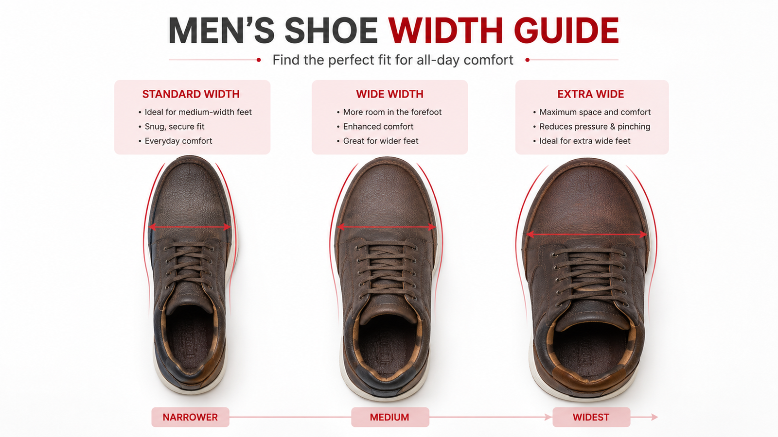 Men's Shoe Width Guide