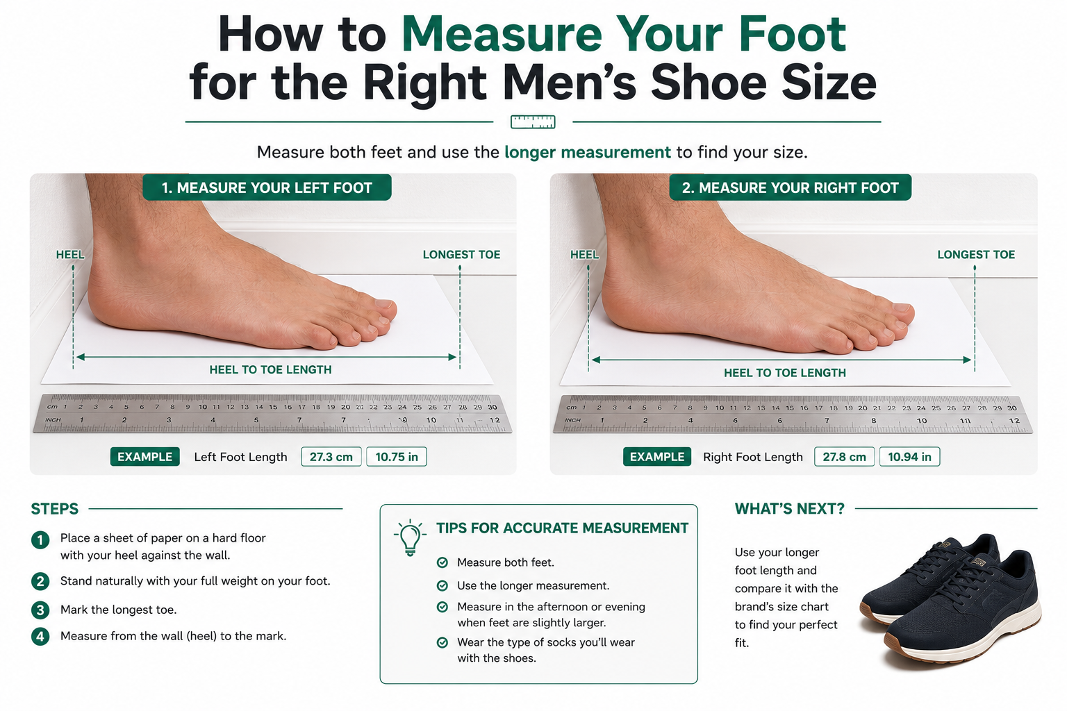 How to Measure Your Feet for the Correct Men's Shoe Size