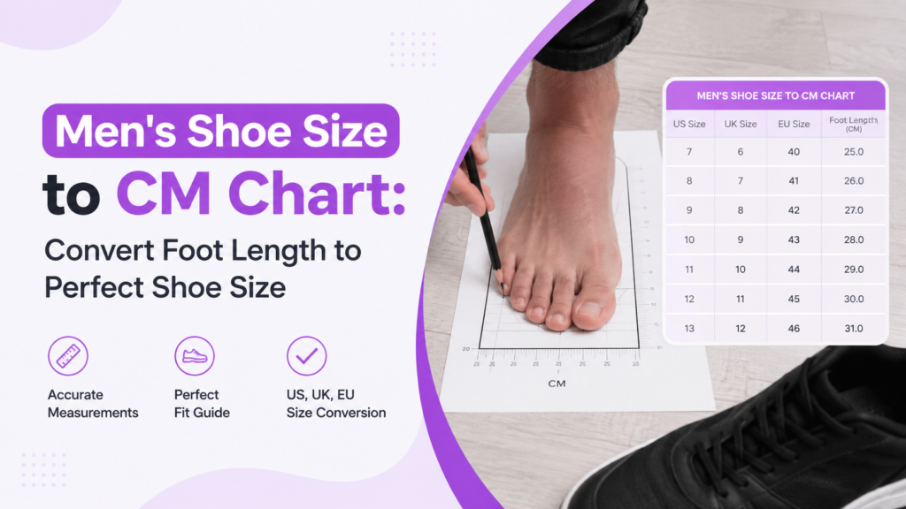 Men's Shoe Size to CM Chart: Convert Foot Length to Perfect Shoe Size