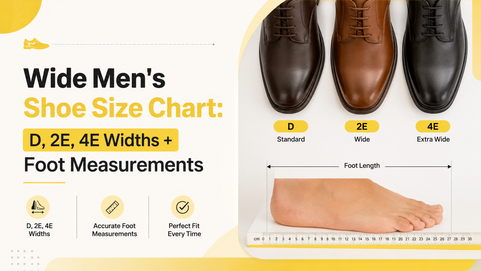 Wide Men's Shoe Size Chart: Widths, Sizes & Fit Guide