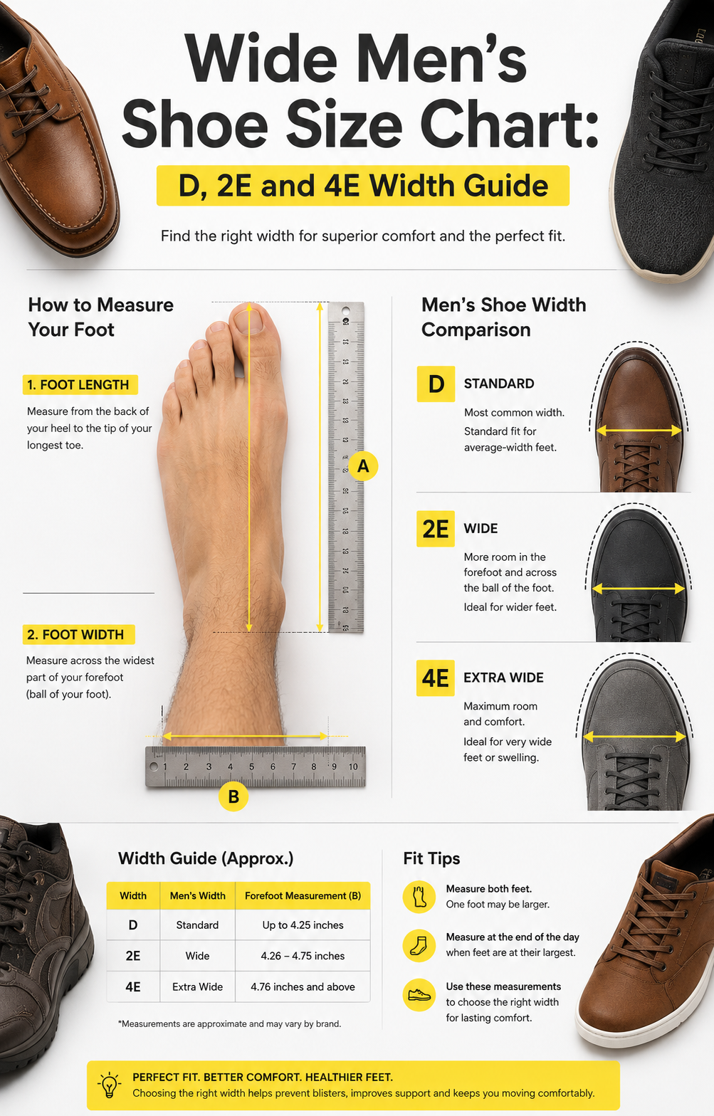 Men's Shoe Width Chart
