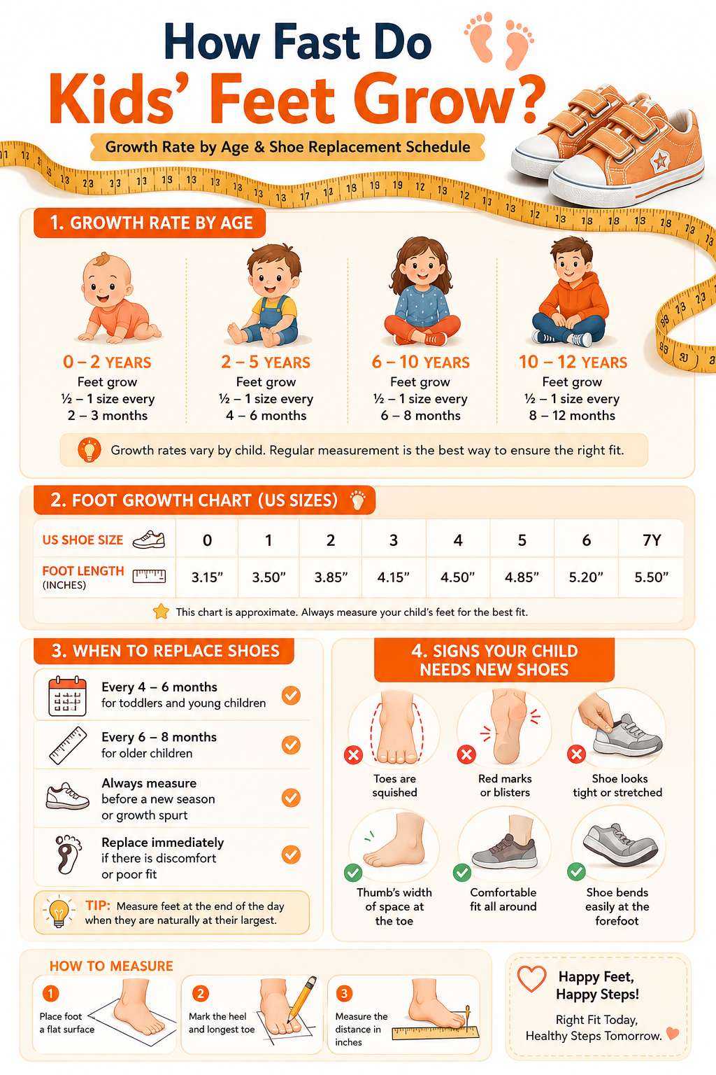How Fast Do Kids' Feet Grow (Growth Rate by Age)