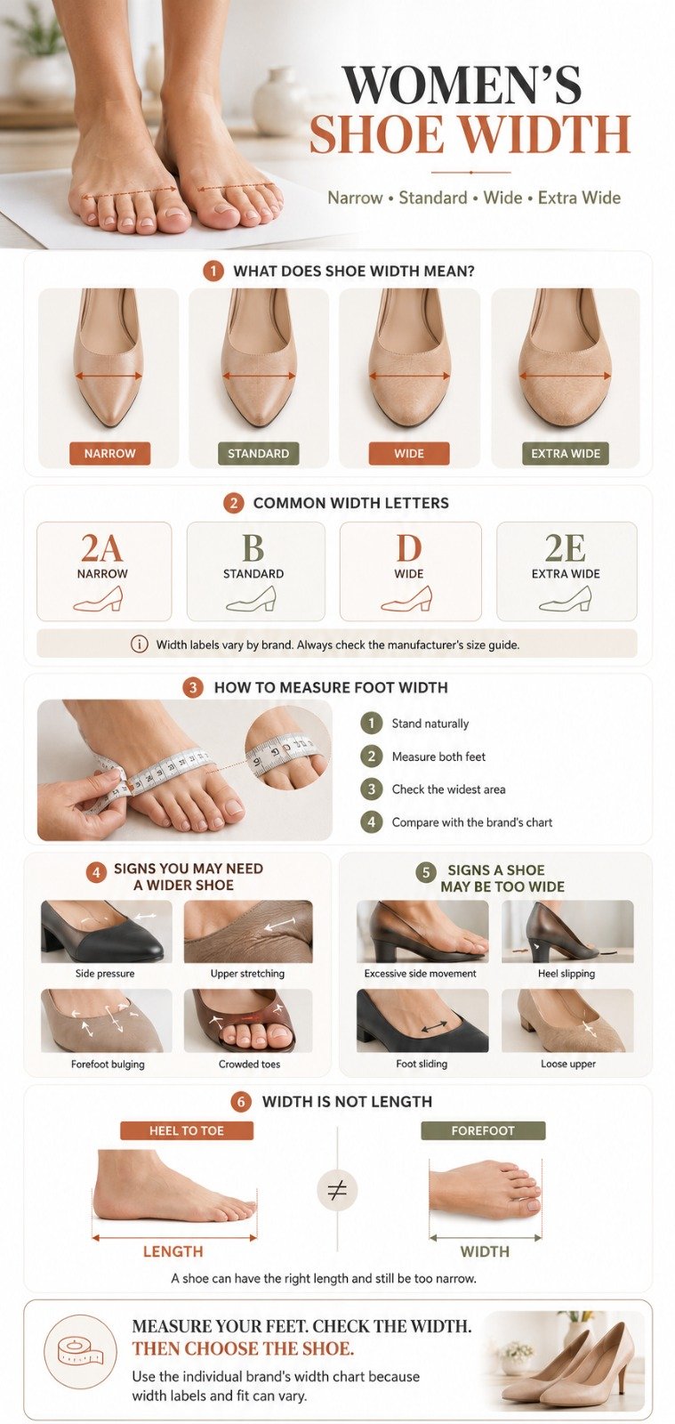 Measure Women's Shoe Width at Home