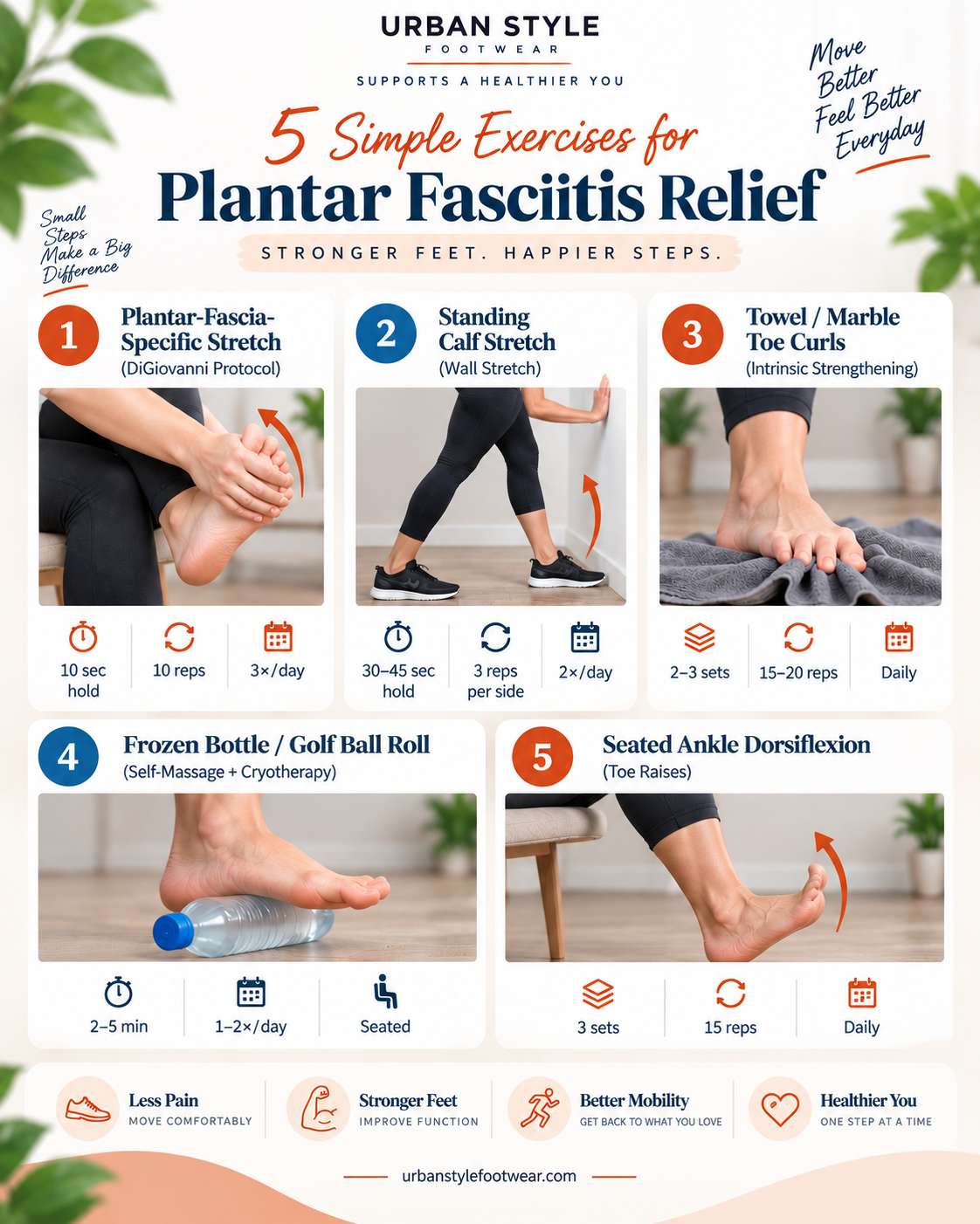 Person stretching their foot and calf to relieve plantar fasciitis heel pain