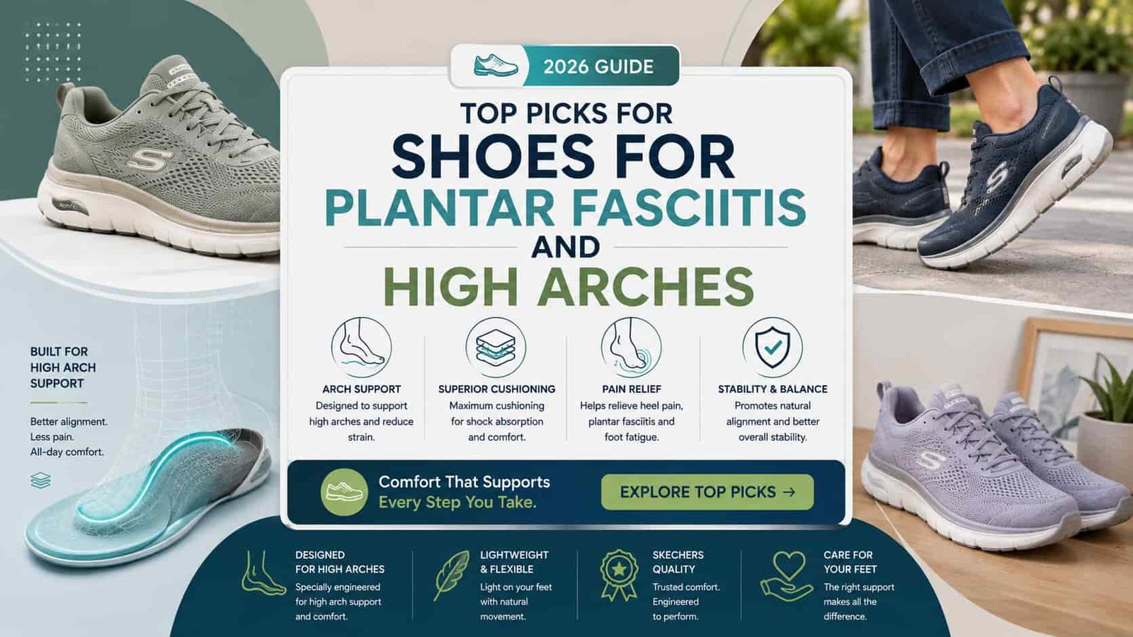 Top Picks Shoes for Plantar Fasciitis and High Arches