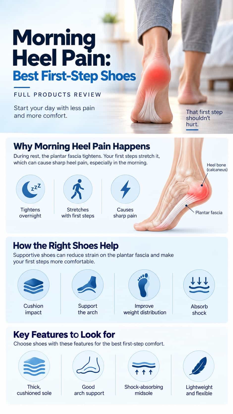 Top Picks for Morning Heel Pain First-Step Shoes Guide
