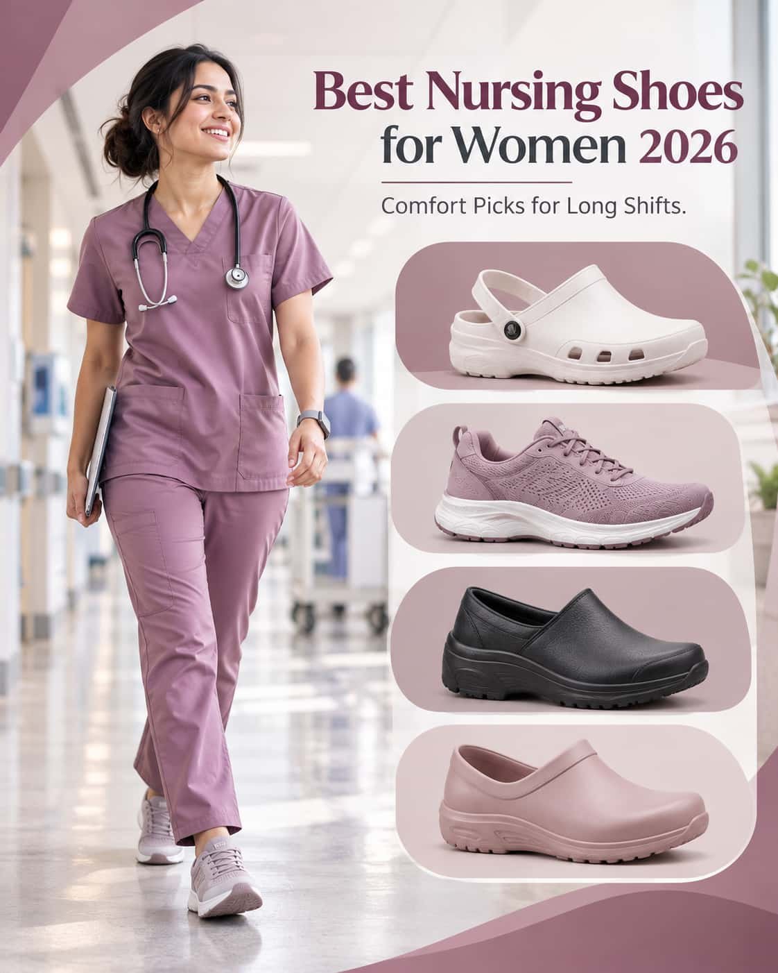 Best nursing shoes for women 2026 with comfortable footwear options for long hospital shifts
