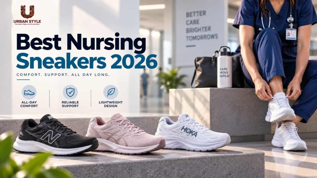 Best nursing sneakers 2026 including Brooks, New Balance, and Skechers work shoes for hospital shifts
