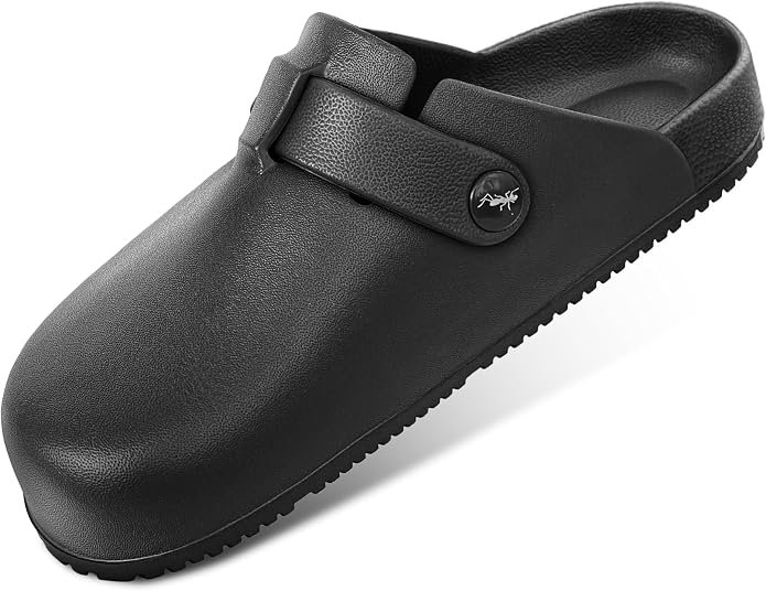 Bigant nursing clog with adjustable instep straps for wide or narrow feet