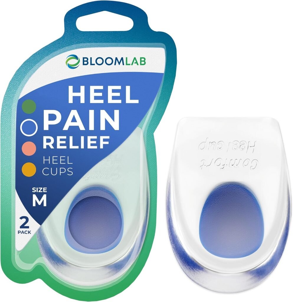 bloomlab gel heel cups heel spur plantar fasciitis insert