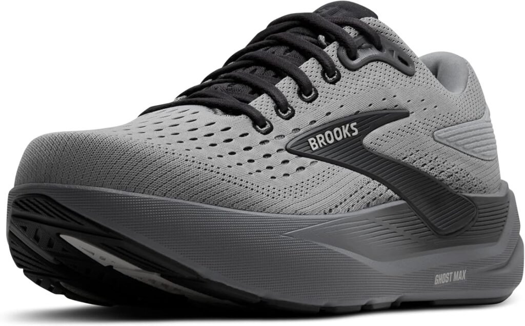 Brooks Ghost Max 3 men's with linear last construction for orthotic accommodation.