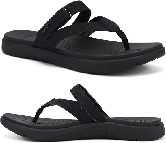 COFACE women's orthopedic flip flops with adjustable buckle and arch support