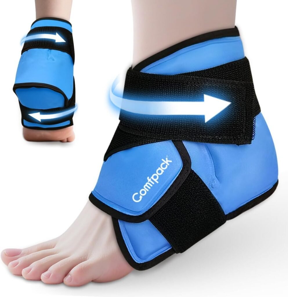 Comfpack heel ice pack wrap for plantar fasciitis recovery