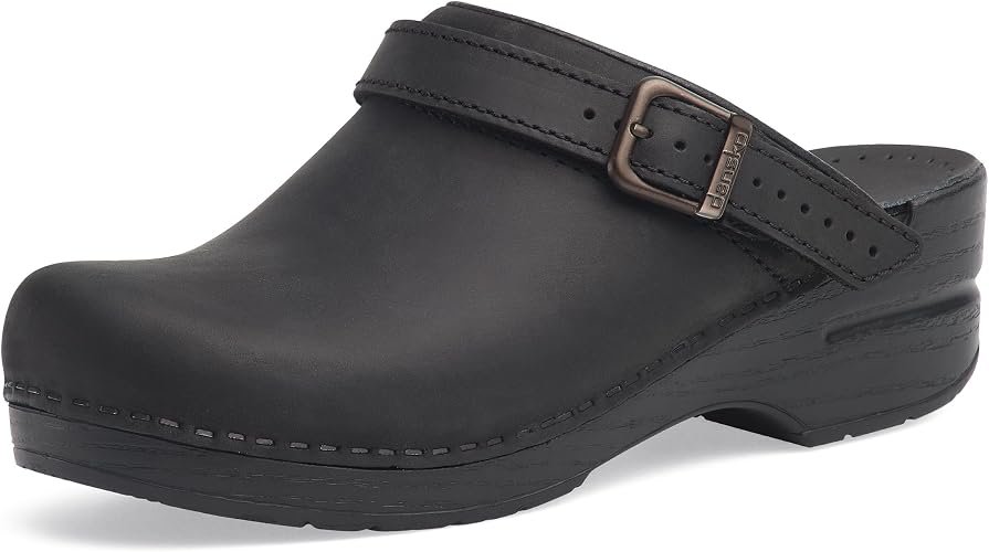 Dansko Ingrid sling-back mule clog with adjustable heel strap for secure fit and stability during shifts