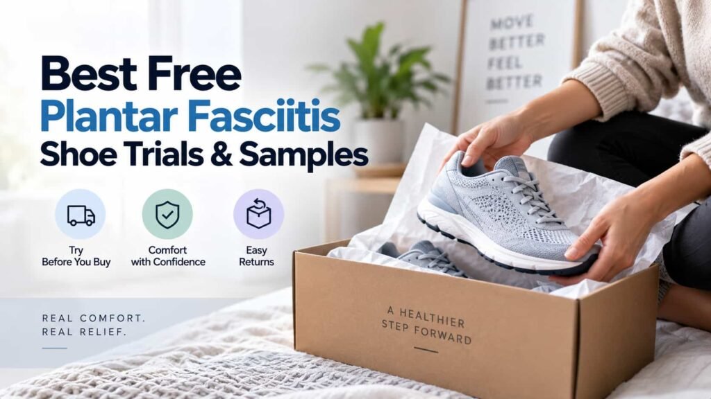 Free plantar fasciitis shoe trial guide with men's and women's supportive walking shoes