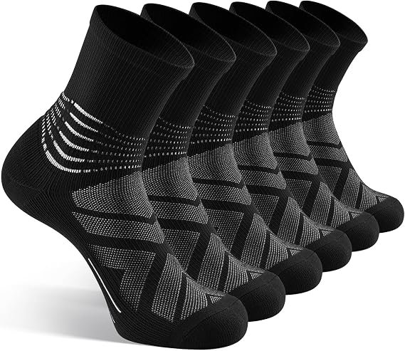 IRAMY compression crew socks provide breathable ankle and arch support for everyday activity.