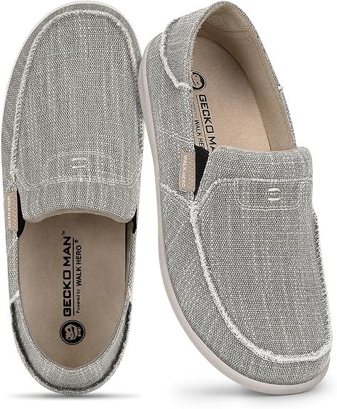 men's canvas slip-on arch support shoes for plantar fasciitis
