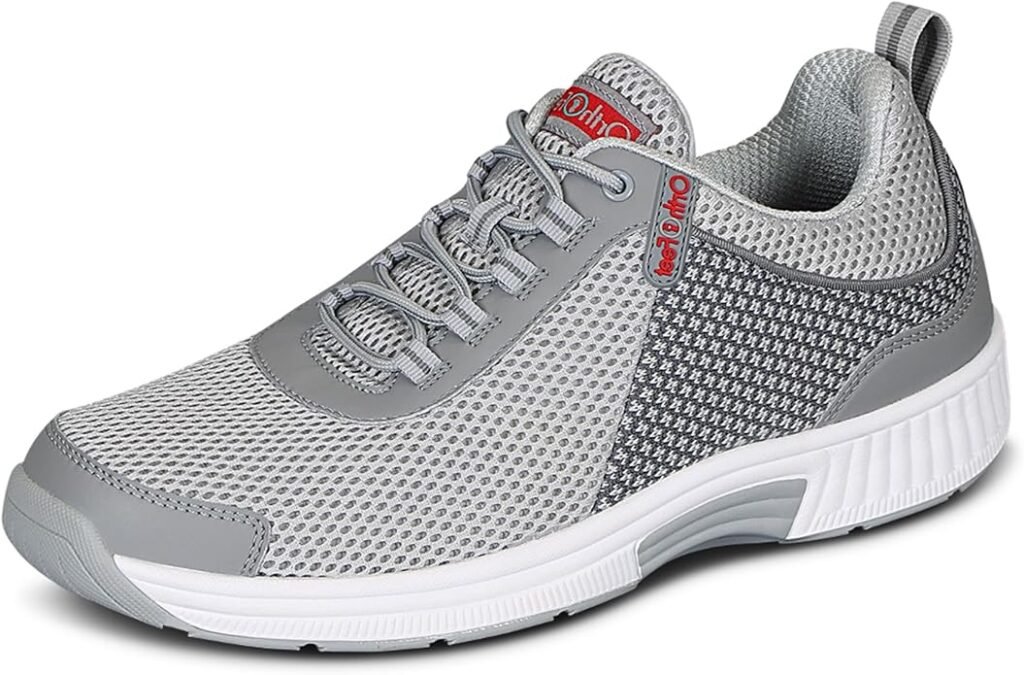 Orthofeet Edgewater men's walking shoes for plantar fasciitis on concrete
