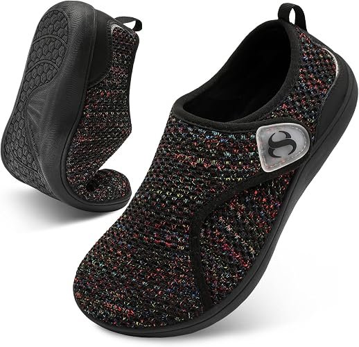 Scurtain women's wide toe walking shoes with adjustable straps