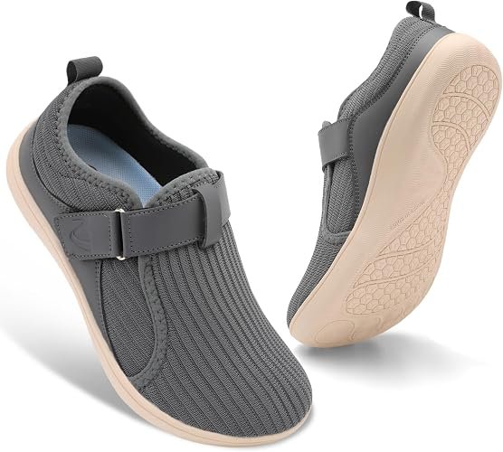 Spesoul women's wide walking shoes with adjustable strap