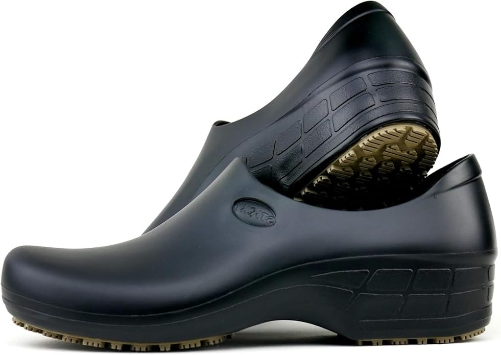 Sticky Nursing Shoes clog with waterproof upper and 90-day manufacturer warranty.