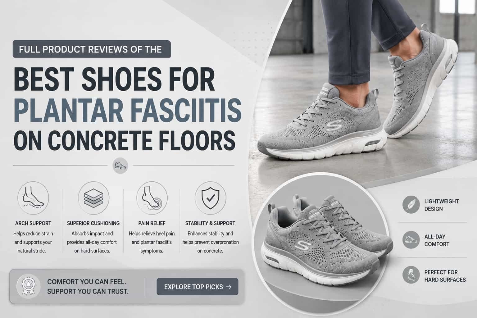 Top Picks Shoes for Plantar Fasciitis on Concrete Floors
