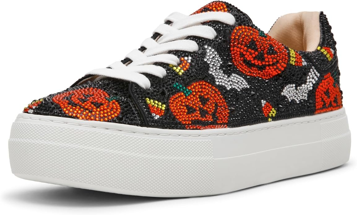 Blue by Betsey Johnson Sidny rhinestone platform sneaker in the Halloween colorway