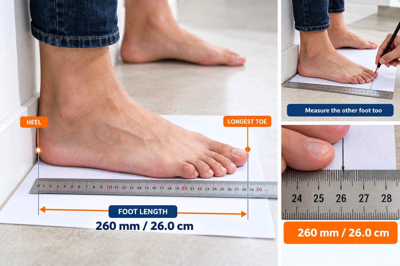 Measuring Foot Length at Home